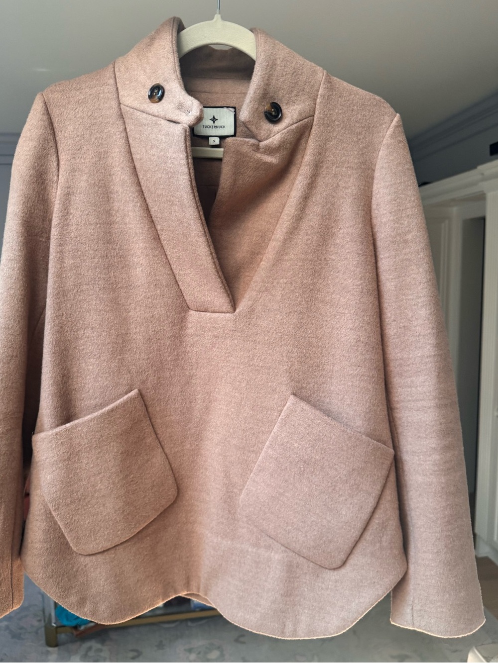 Tuckernuck Wool-Blend Stand Collar Jacket in camel